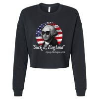 SuckIt England Funny 4th Of July George Washington 1776 Cropped Pullover Crew