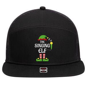 Singing Elf Family Matching Group Christmas Singer 7 Panel Mesh Trucker Snapback Hat