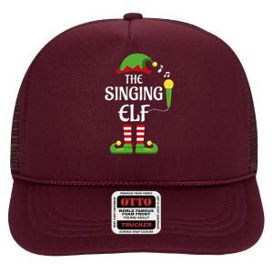 Singing Elf Family Matching Group Christmas Singer High Crown Mesh Back Trucker Hat