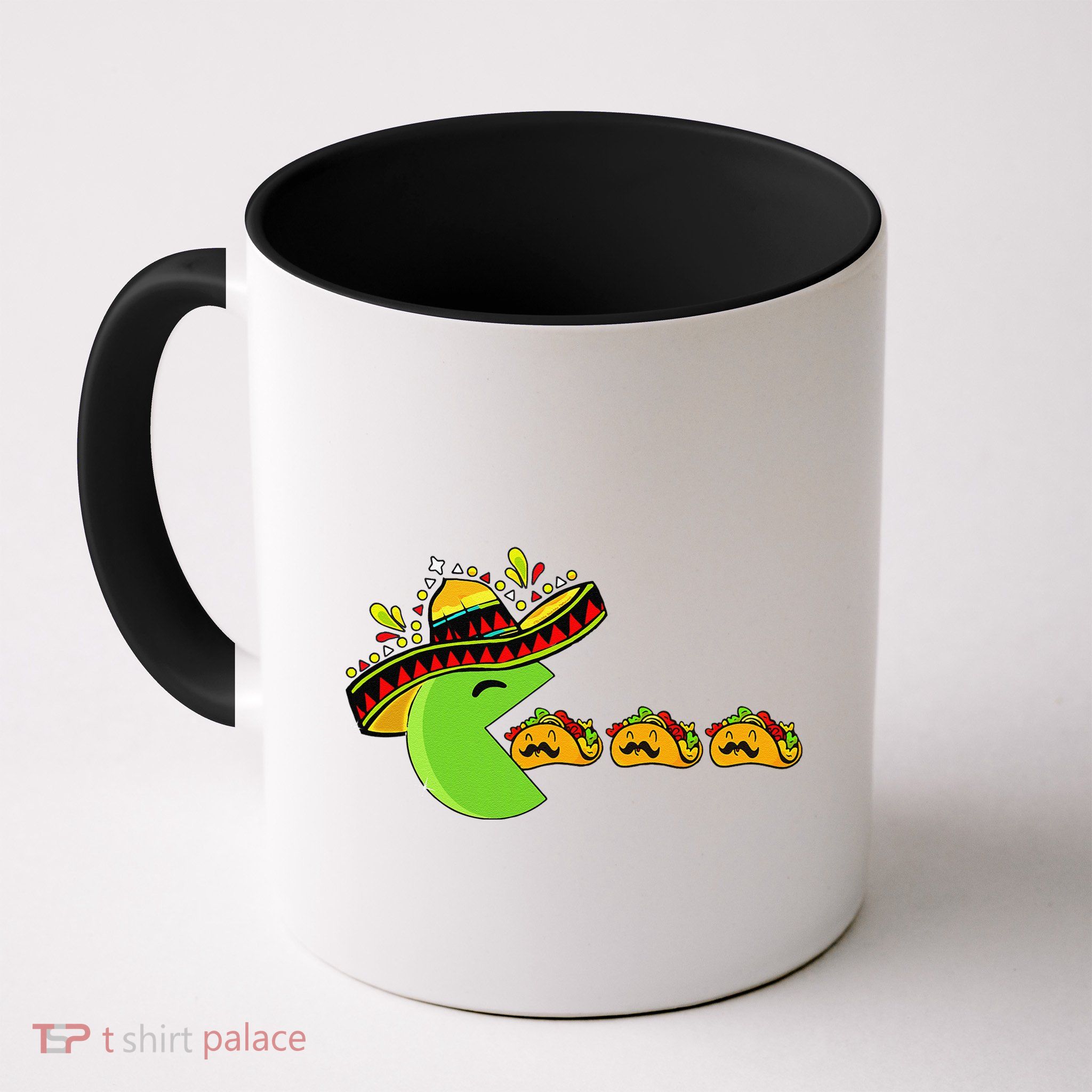 Sombrero Eating Funny Tacos With Mustaches Cinco De Mayo Mug