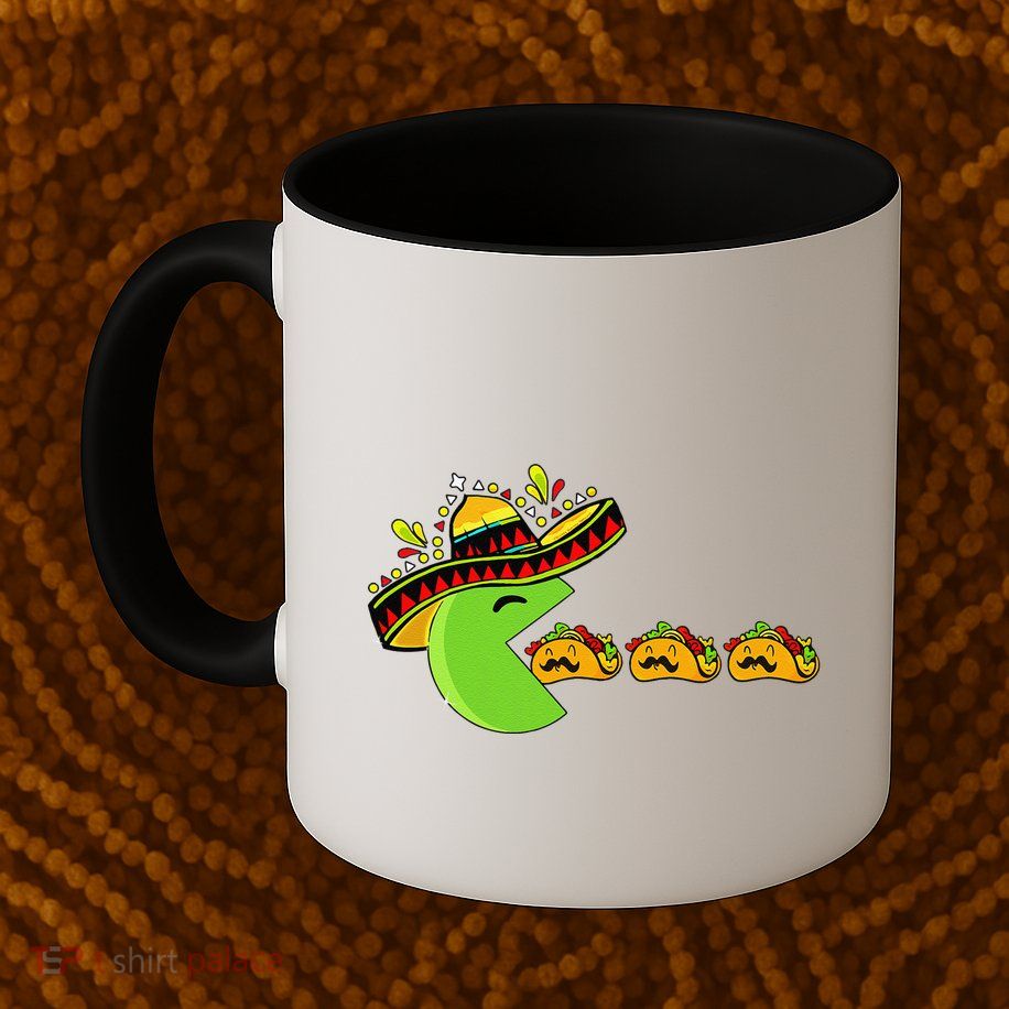 Sombrero Eating Funny Tacos With Mustaches Cinco De Mayo Mug
