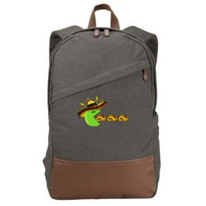 Sombrero Eating Funny Tacos With Mustaches Cinco De Mayo Cotton Canvas Backpack