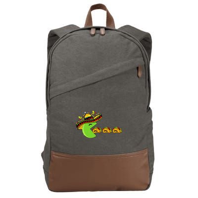 Sombrero Eating Funny Tacos With Mustaches Cinco De Mayo Cotton Canvas Backpack