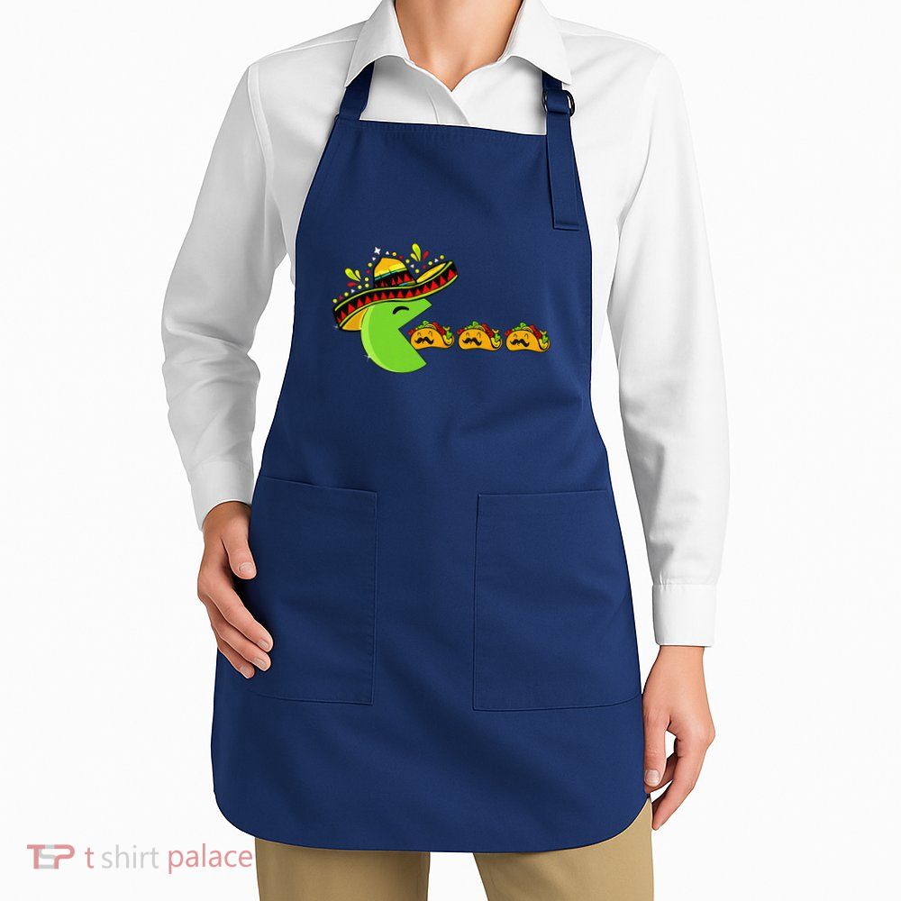 Sombrero Eating Funny Tacos With Mustaches Cinco De Mayo Apron