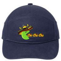 Sombrero Eating Funny Tacos With Mustaches Cinco De Mayo 7-Panel Snapback Hat