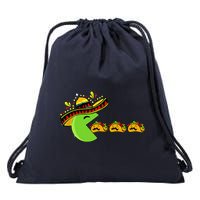 Sombrero Eating Funny Tacos With Mustaches Cinco De Mayo Drawstring Bag