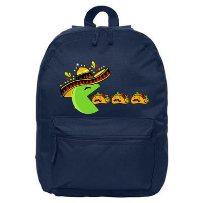 Sombrero Eating Funny Tacos With Mustaches Cinco De Mayo 16 in Basic Backpack