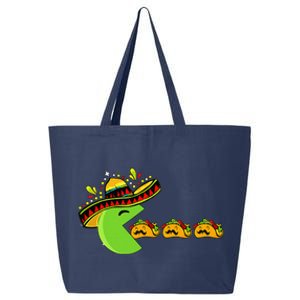 Sombrero Eating Funny Tacos With Mustaches Cinco De Mayo 25L Jumbo Tote