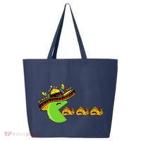 Sombrero Eating Funny Tacos With Mustaches Cinco De Mayo 25L Jumbo Tote