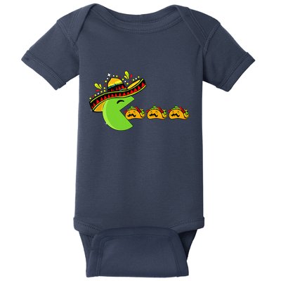 Sombrero Eating Funny Tacos With Mustaches Cinco De Mayo Baby Bodysuit