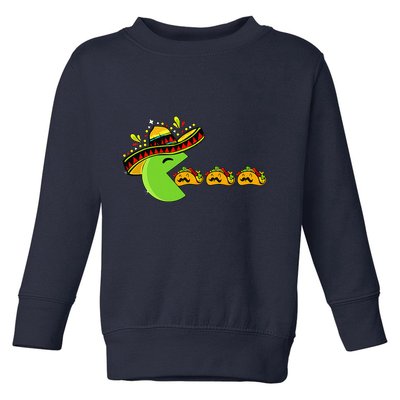 Sombrero Eating Funny Tacos With Mustaches Cinco De Mayo Toddler Sweatshirt