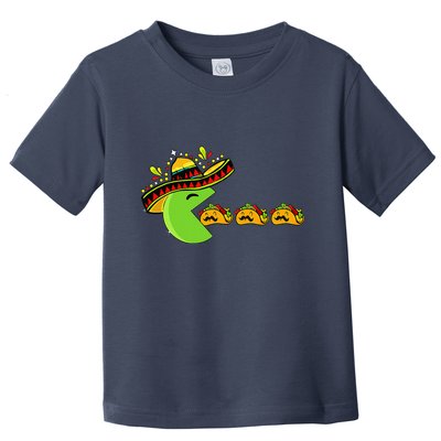 Sombrero Eating Funny Tacos With Mustaches Cinco De Mayo Toddler T-Shirt