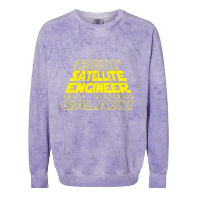 Satellite Engineer Funny Cool Galaxy Job Colorblast Crewneck Sweatshirt