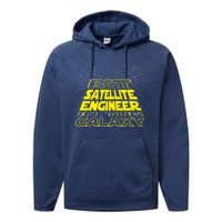 Satellite Engineer Funny Cool Galaxy Job Performance Fleece Hoodie