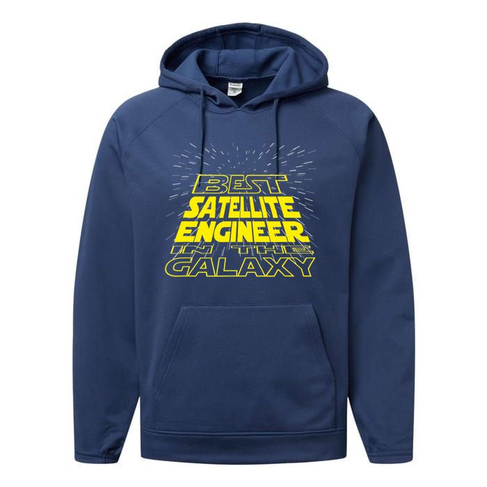 Satellite Engineer Funny Cool Galaxy Job Performance Fleece Hoodie