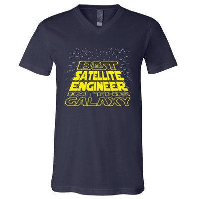 Satellite Engineer Funny Cool Galaxy Job V-Neck T-Shirt