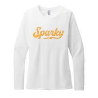 Sparky Electrician Funny Lineman Dad Retro Vintage Novelty Womens CVC Long Sleeve Shirt