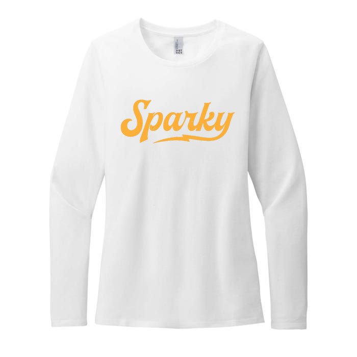 Sparky Electrician Funny Lineman Dad Retro Vintage Novelty Womens CVC Long Sleeve Shirt