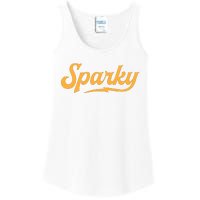 Sparky Electrician Funny Lineman Dad Retro Vintage Novelty Ladies Essential Tank