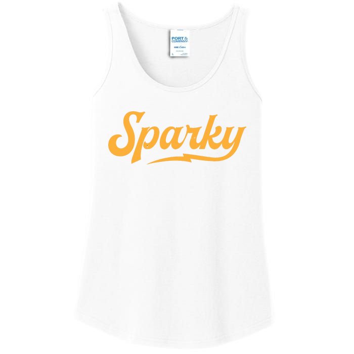 Sparky Electrician Funny Lineman Dad Retro Vintage Novelty Ladies Essential Tank