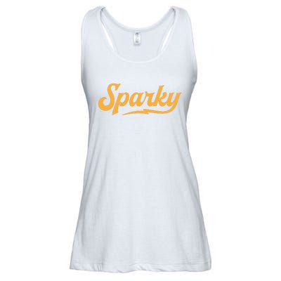 Sparky Electrician Funny Lineman Dad Retro Vintage Novelty Ladies Essential Flowy Tank