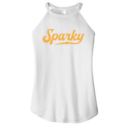 Sparky Electrician Funny Lineman Dad Retro Vintage Novelty Women's Perfect Tri Rocker Tank