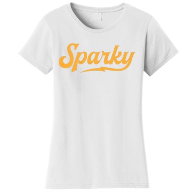 Sparky Electrician Funny Lineman Dad Retro Vintage Novelty Women's T-Shirt