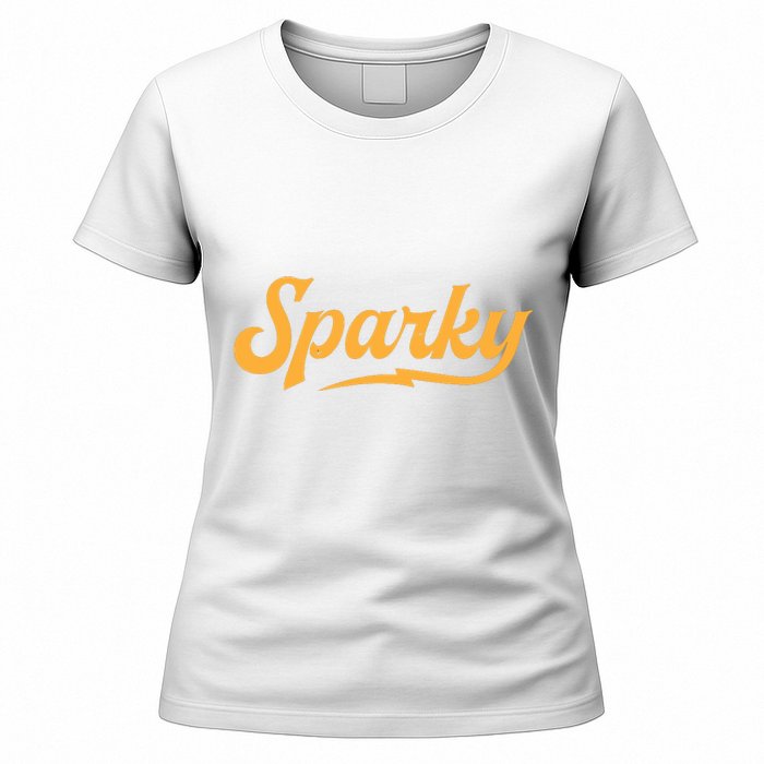 Sparky Electrician Funny Lineman Dad Retro Vintage Novelty Women's T-Shirt