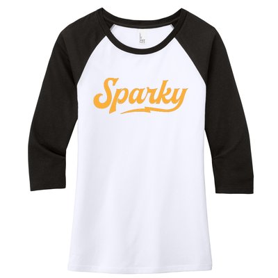 Sparky Electrician Funny Lineman Dad Retro Vintage Novelty Women's Tri-Blend 3/4-Sleeve Raglan Shirt