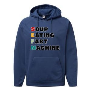 Soup Eating Fart Machine Performance Fleece Hoodie