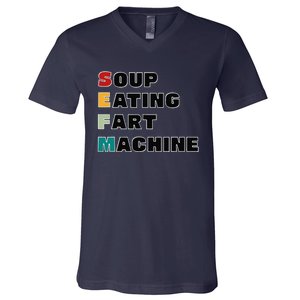 Soup Eating Fart Machine V-Neck T-Shirt