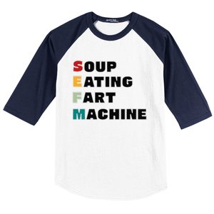 Soup Eating Fart Machine Baseball Sleeve Shirt