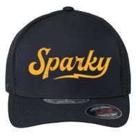 Sparky Electrician Funny Lineman Dad Retro Vintage Novelty Flexfit Unipanel Trucker Cap