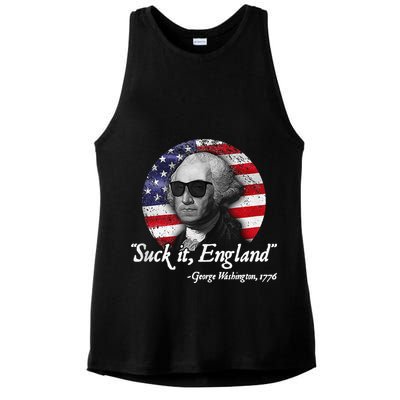 SuckIt England Funny 4th of July George Washington 1776 Ladies PosiCharge Tri-Blend Wicking Tank