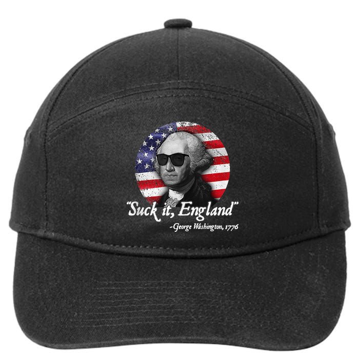 SuckIt England Funny 4th of July George Washington 1776 7-Panel Snapback Hat