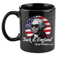 SuckIt England Funny 4th of July George Washington 1776 11oz C Handle Ceramic Mug