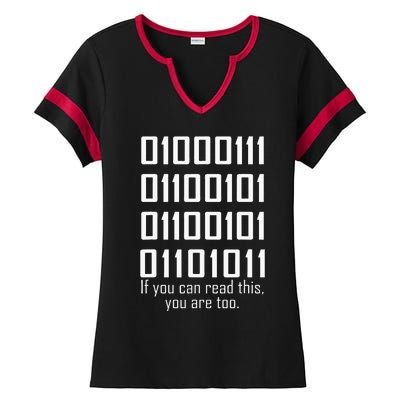 Software Engineers Funny Programming Coding Binary Code Ladies Halftime Notch Neck Tee