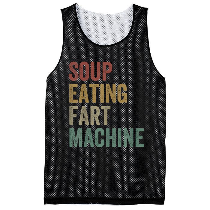 Soup Eating Fart Machine Funny Design Vintage Mesh Reversible Basketball Jersey Tank