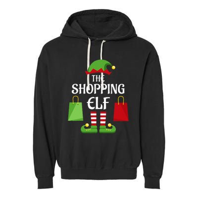 Shopping Elf Family Matching Group Christmas Shopper Garment-Dyed Fleece Hoodie