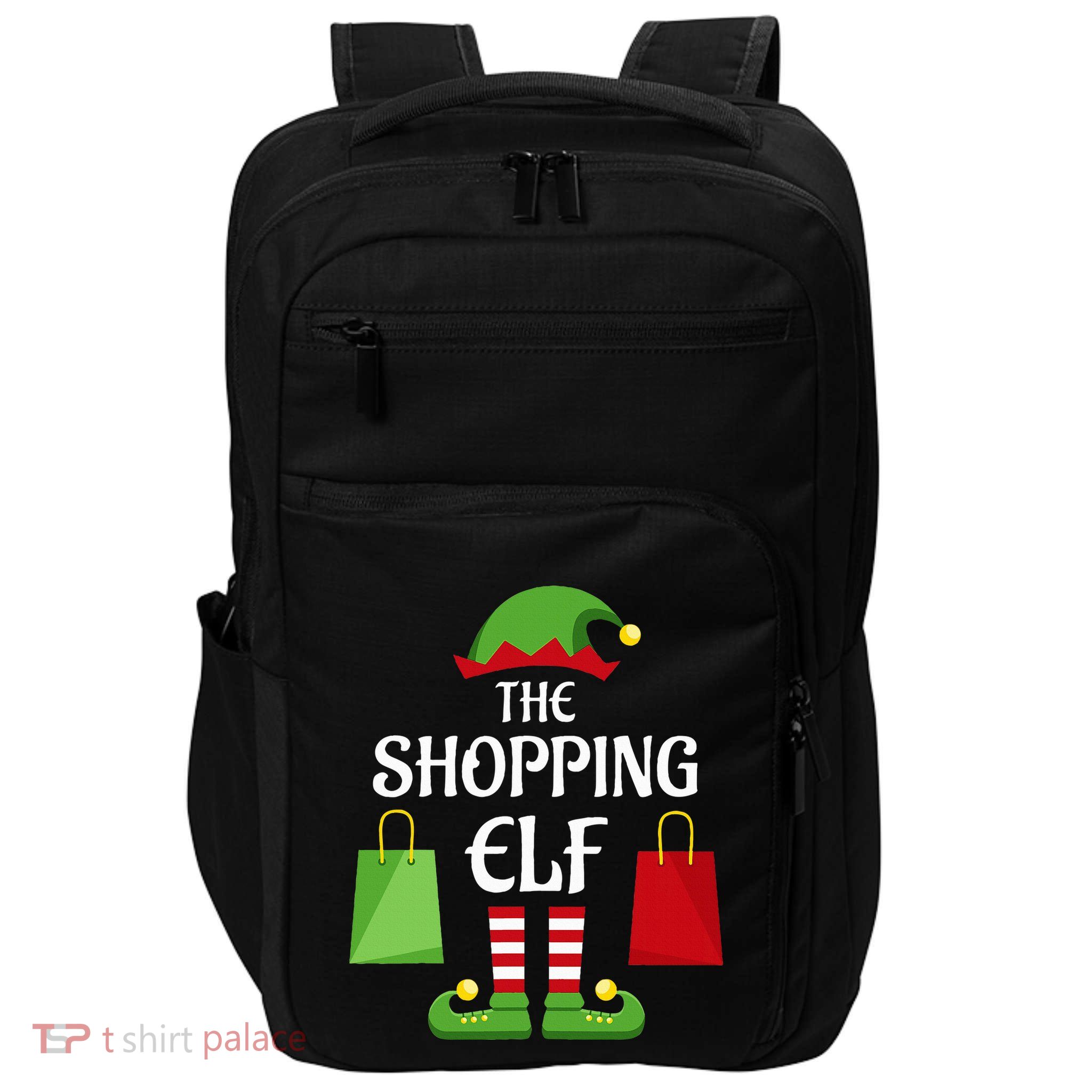 Shopping Elf Family Matching Group Christmas Shopper Impact Tech Backpack