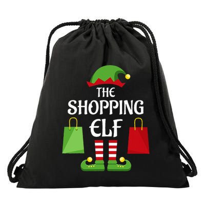 Shopping Elf Family Matching Group Christmas Shopper Drawstring Bag