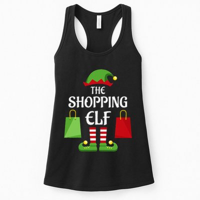 Shopping Elf Family Matching Group Christmas Shopper Womens Tank Top