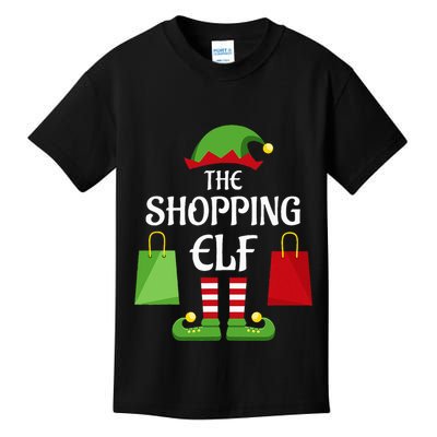 Shopping Elf Family Matching Group Christmas Shopper Kids T-Shirt