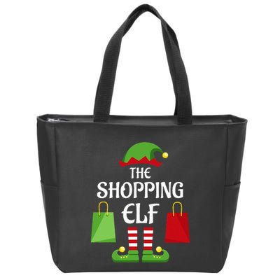 Shopping Elf Family Matching Group Christmas Shopper Zip Tote Bag