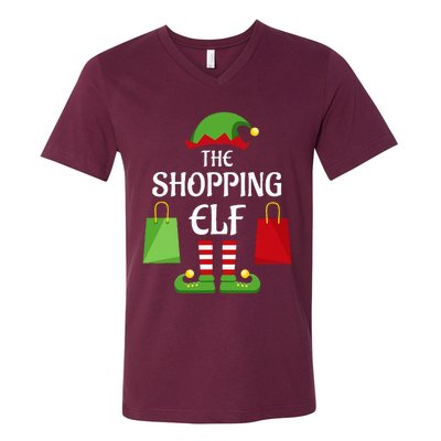 Shopping Elf Family Matching Group Christmas Shopper V-Neck T-Shirt