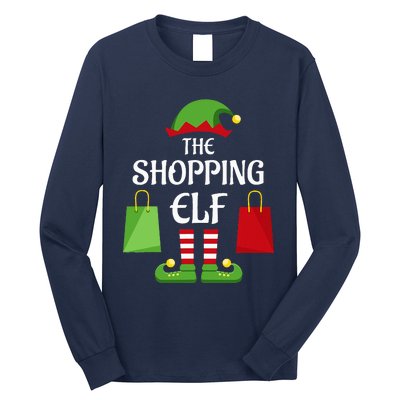 Shopping Elf Family Matching Group Christmas Shopper Long Sleeve Shirt