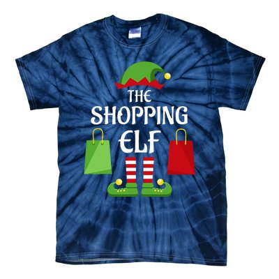 Shopping Elf Family Matching Group Christmas Shopper Tie-Dye T-Shirt