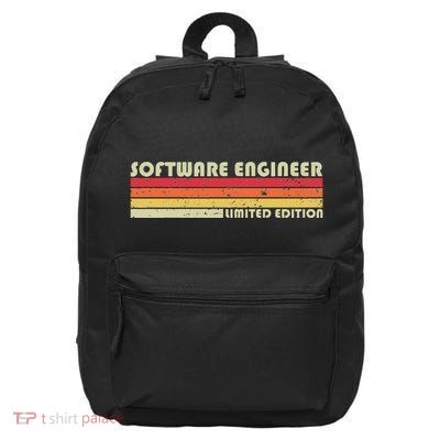 Software Engineer Funny Job Title Profession Birthday Worker 16 in Basic Backpack