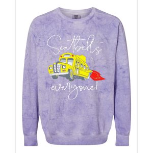 Seatbelts Everyone Funny Magic School Bus Driver Job Pride Colorblast Crewneck Sweatshirt