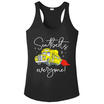 Seatbelts Everyone Funny Magic School Bus Driver Job Pride Ladies PosiCharge Competitor Racerback Tank